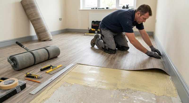 Sheet Linoleum Installation in Buda, TX